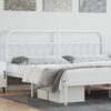vidaXL Metal Replace Headboard White 200 cm