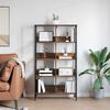 vidaXL Bookshelf Smoked Oak 82 x 32 x 144.5 cm Engineered Wood