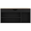 vidaXL Shoe Bench with Cushion Black 104x30x49 cm Engineered Wood