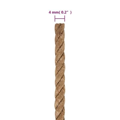 vidaXL Jute Rope 250 m Long 4 mm Thick