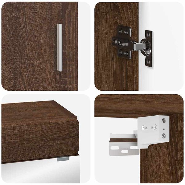 vidaXL Bathroom Furniture Set TULUM Brown Oak Engineered Wood