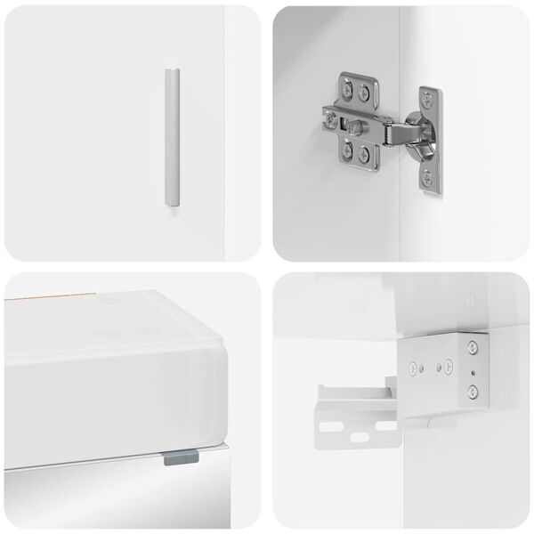 vidaXL Bathroom Furniture Set TULUM High Gloss White Engineered Wood