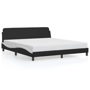 vidaXL Bed Frame "Dover" Black and White 180x200 cm Super King Faux Leather