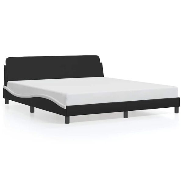 vidaXL Bed Frame "Dover" Black and White 180x200 cm Super King Faux Leather