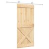 vidaXL Sliding Door Natural and White 90 x 210 cm Solid Pine Wood