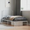 vidaXL Metal Bed Frame without Mattress with Headboard White 90x190cm