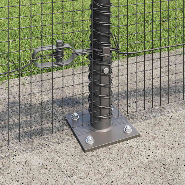 vidaXL Fence Post Grey 25 x 0.4 m (16 x 16 mm mesh) Steel and PVC