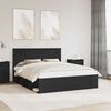 vidaXL Bed Frame with Headboard Black 160 x 200 cm Solid Pine Wood