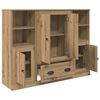 vidaXL Highboard with Drawer 3 pcs Artisan Oak Engineered Wood