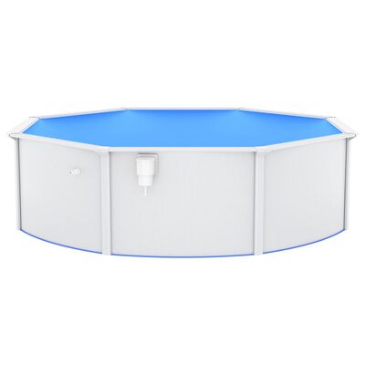 vidaXL Swimming Pool with Steel Wall Round 460x120 cm White