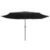 vidaXL Garden Parasol with Metal Pole 390 cm Black