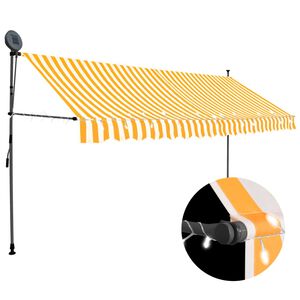 vidaXL Manual Retractable Awning with LED 350 cm White and Orange