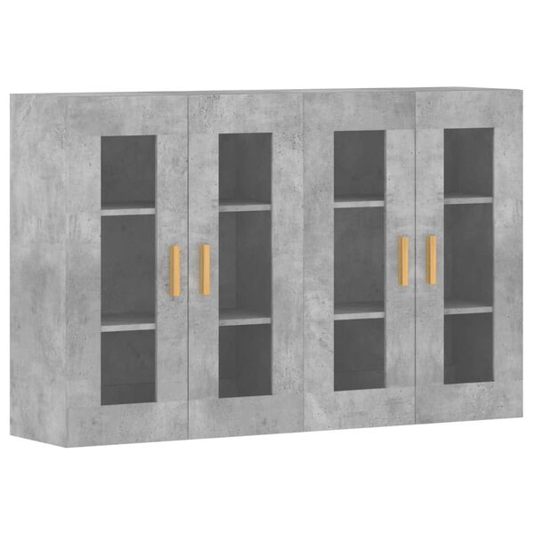 vidaXL Wall Mounted Cabinets 2 pcs Concrete Grey Engineered Wood