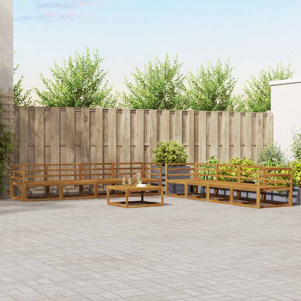 vidaXL Outdoor Sofa Set 9 pcs Natural Solid Acacia Wood