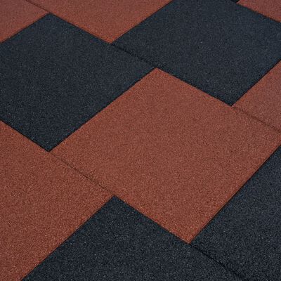 vidaXL Fall Protection Tiles 24 pcs Rubber 50x50x3 cm Red