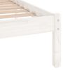 vidaXL Bed Frame without Mattress White Solid Wood King Size