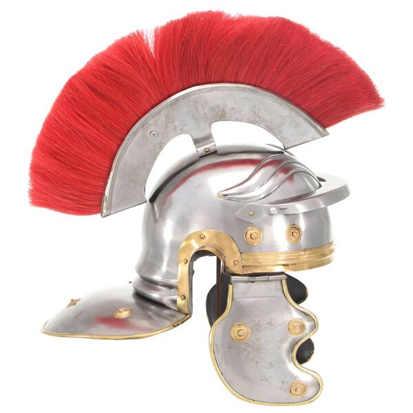vidaXL Roman Soldier Helmet Antique Replica LARP Silver Steel