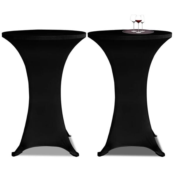vidaXL Standing Table Cover &Oslash;60 cm Black Stretch 4 pcs