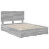 vidaXL Bed Frame with Drawer Grey Sonoma 140 x 190 cm Engineered Wood