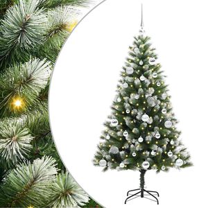 vidaXL Artificial Hinged Christmas Tree with Flocked Snow 150 cm