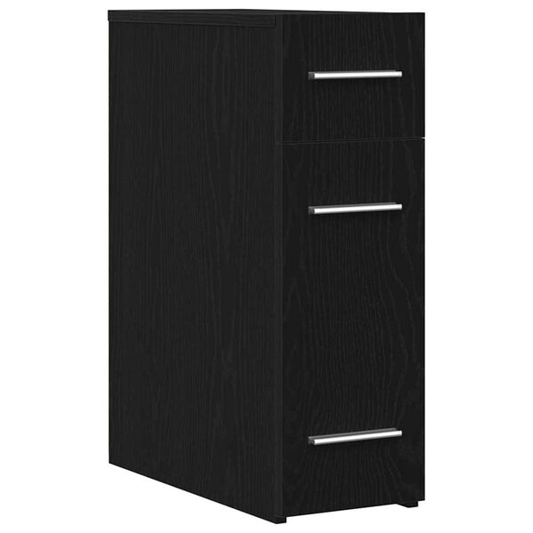 vidaXL Apothecary Cabinet Black oak 20 x 45.5 x 60 cm Engineered Wood