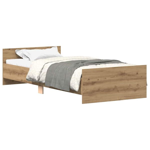 vidaXL Bed Frame without Mattress Artisan Oak 100x200 cm Engineered Wood