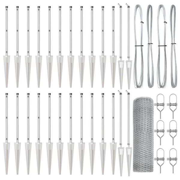 vidaXL Fence Post Silver 50 x 0.8 m (25 mm mesh) Steel