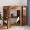 vidaXL Loft Bed Frame with Desk Old Wood 90 x 200 cm Engineered Wood
