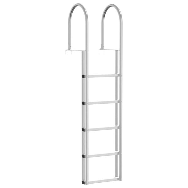 vidaXL 5-Step Dock Ladder Silver 45 &times;11.5 &times;190 cm Aluminum