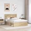 vidaXL Bed Frame with Drawer Sonoma Oak 150 x 200 cm Solid Pine Wood