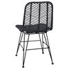 vidaXL Dining Chair 2 pcs Black 44.5 x 55 x 85 cm Rattan and Iron