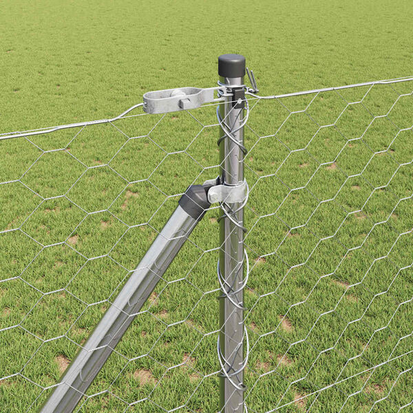 vidaXL Fence Post Silver 25 x 1.4 m (50 mm mesh) Steel