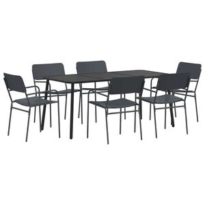 vidaXL Dining Set 7 pcs Anthracite Steel