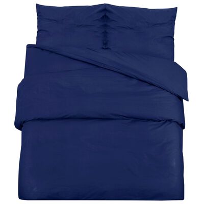 vidaXL Duvet Cover Set Navy Blue 225x220 cm Cotton