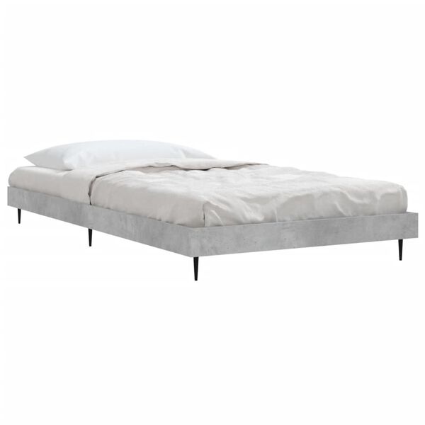 vidaXL Bed Frame without Mattress Concrete Grey 90x190 cm Single
