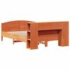 vidaXL Bookcase Bed without Mattress Wax Brown 120x190cm Solid Wood Pine