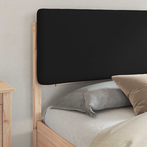 vidaXL Bed Frame with Upholstered Headboard Black 200 x 200 cm