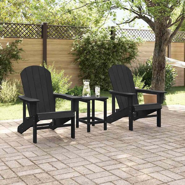 vidaXL Garden Chair 2 pcs Black 82 x 74 x 92 cm Polyethylene