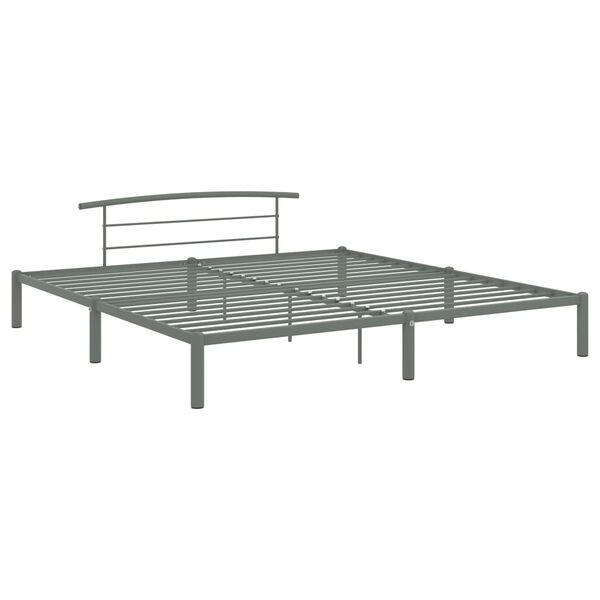 vidaXL Bed Frame without Mattress Grey Metal 180x200 cm Super King