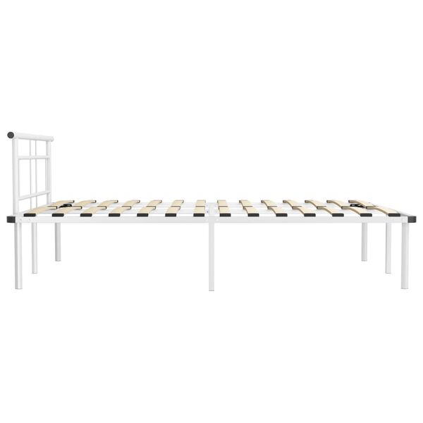 vidaXL Bed Frame without Mattress White Metal 140x200cm