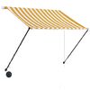 vidaXL Retractable Awning with LED 150x150 cm Yellow and White