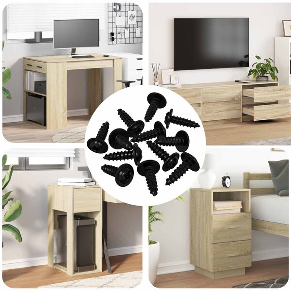 vidaXL Self Tapping Nail 12 pcs Black 3.5 x 12 mm Iron