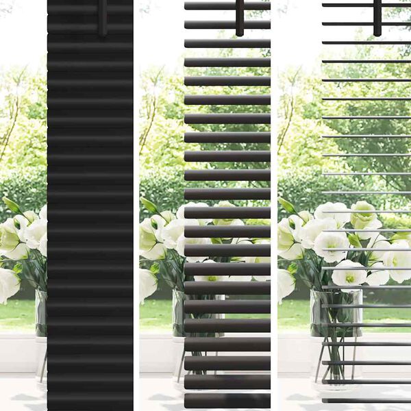 vidaXL Venetian Blinds Height Adjustable Black 130 x 100 cm Aluminium