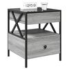 vidaXL Bedside Table with Infinity LED Grey Sonoma 40x40x51 cm
