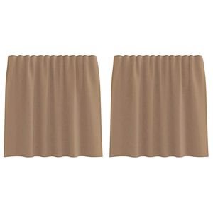 vidaXL Voile Curtains with Rod Pockets 2 pcs Light Brown