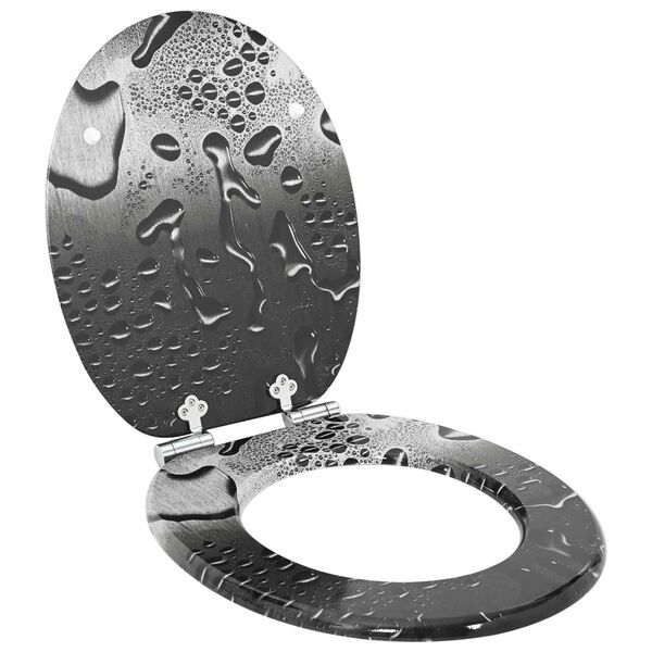 vidaXL Toilet Seat 2 pcs Grey 44 x 38 cm MDF board