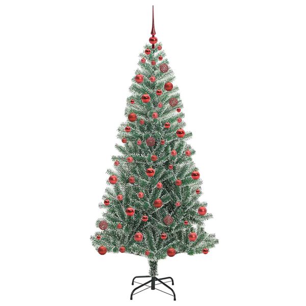 vidaXL Artificial Christmas Tree Snow Flocked with LED Light 180 cm