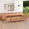 vidaXL 13 Piece Garden Lounge Set Honey Brown Solid Wood Pine