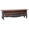 vidaXL TV Cabinet 120x30x40 cm Black Solid Mahogany Wood