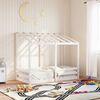 vidaXL Kids' Bed with Roof White 70x140 cm Solid Wood Pine
